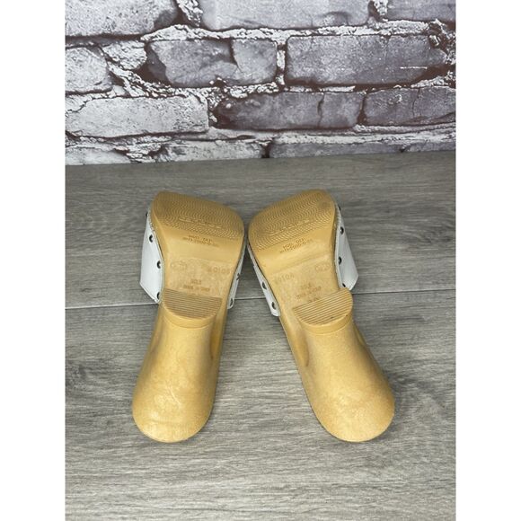 Candie's White Leather Platform Wooden Heel Sandals Women Sz 8M US/39EU Y2K 90’s - Picture 8 of 16